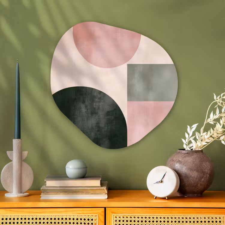 Vormen - Abstract - Cirkel - Zwart Wandcirkel Organisch Plexiglas middel -sfeer2