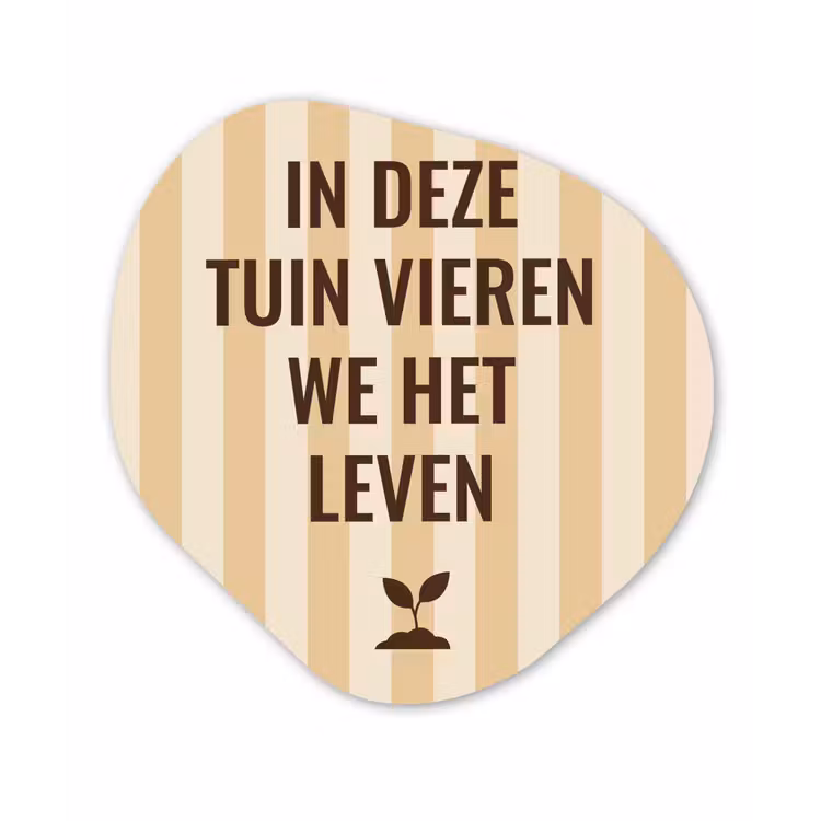 Tuin - Quote - Strepen - Zomer Wandcirkel Organisch Plexiglas middel -3d