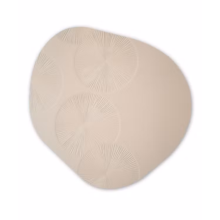 Japandi - Beige - Modern Wandcirkel Organisch Plexiglas middel -3d