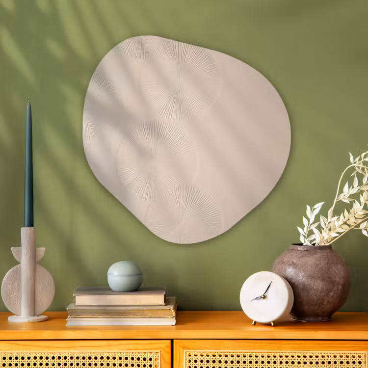 Japandi - Beige - Modern Wandcirkel Organisch Plexiglas middel -sfeer2