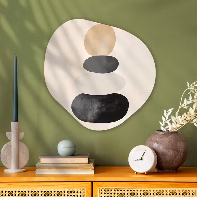 Japandi - Wabi sabi - Beige Wandcirkel Organisch Plexiglas middel -sfeer2