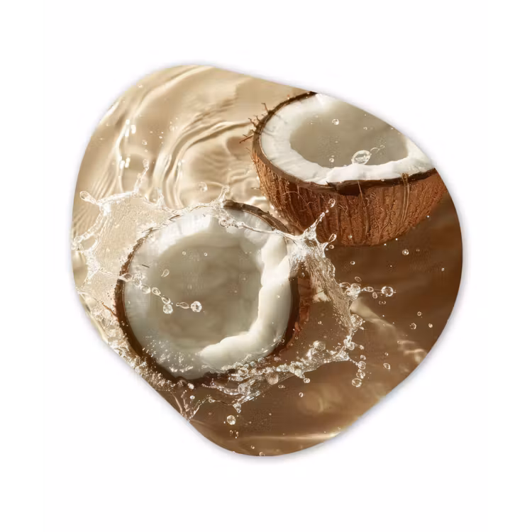 Kokosnoot - Water - Beige - Spetters Wandcirkel Organisch Plexiglas middel -3d