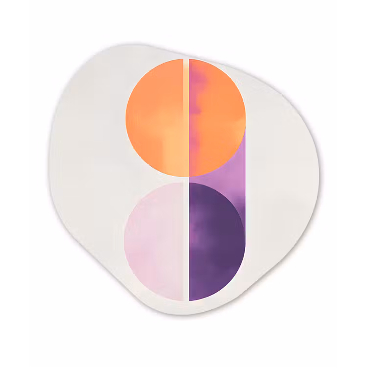 Cirkels - Abstract - Paars Wandcirkel Organisch Plexiglas middel -3d