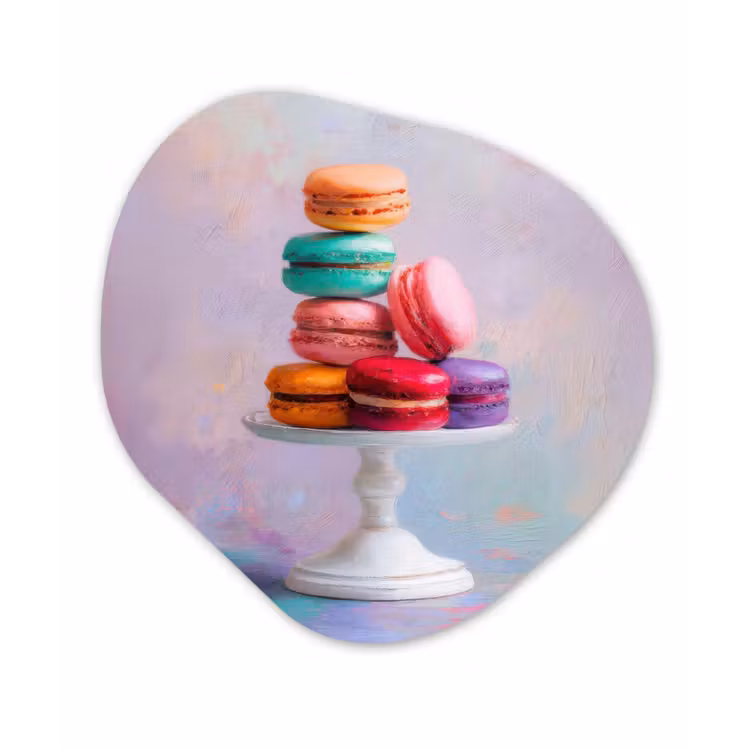 Macarons - Schaal - Pastel - Kleurrijk Wandcirkel Organisch Plexiglas middel -3d