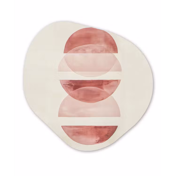 Minimalistisch - Cirkels - Roze Wandcirkel Organisch Plexiglas middel -3d