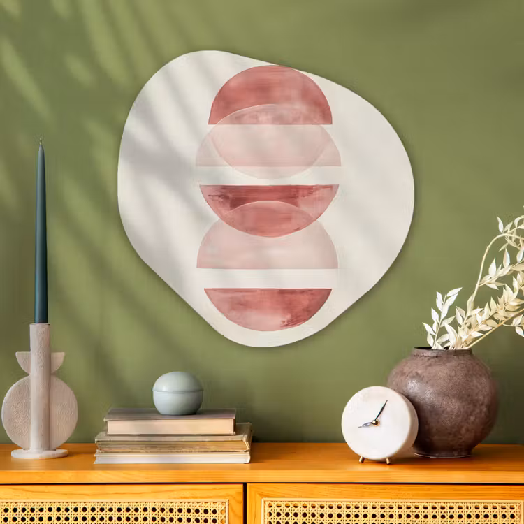 Minimalistisch - Cirkels - Roze Wandcirkel Organisch Plexiglas middel -sfeer2