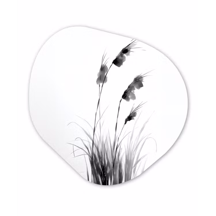 Minimalistisch - Stelen - Wit Wandcirkel Organisch Plexiglas middel -3d