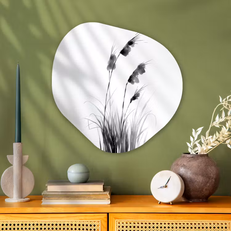 Minimalistisch - Stelen - Wit Wandcirkel Organisch Plexiglas middel -sfeer2