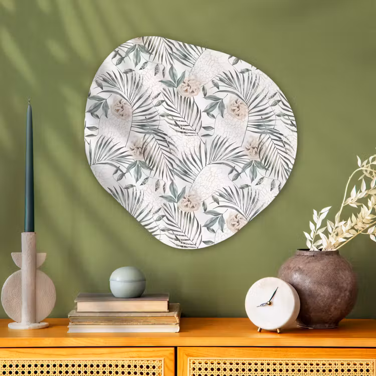 Monstera - Palmblad - Jungle - Tropisch Wandcirkel Organisch Plexiglas middel -sfeer2