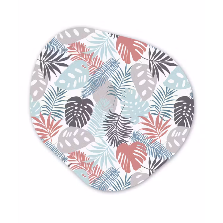 Monstera - Pastel - Bladeren - Tropical Wandcirkel Organisch Plexiglas middel -3d