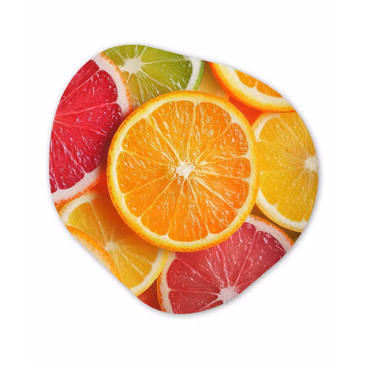 Fruit - Kleurrijk - Close up Wandcirkel Organisch Plexiglas middel -3d