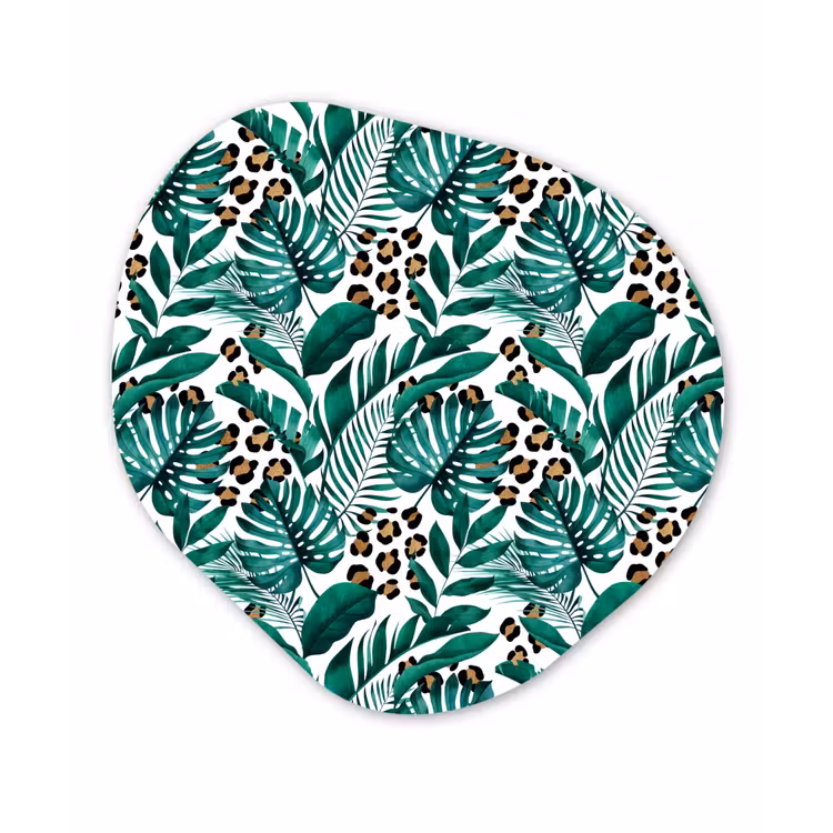 Inductie beschermer - Panterprint - Bladeren - Jungle - Afdekplaat voor kookplaat Wandcirkel Organisch Plexiglas middel -3d