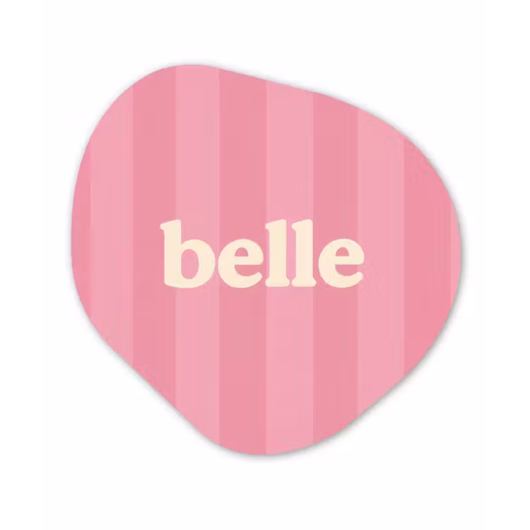 Roze - Gestreept - Belle Wandcirkel Organisch Plexiglas middel -3d
