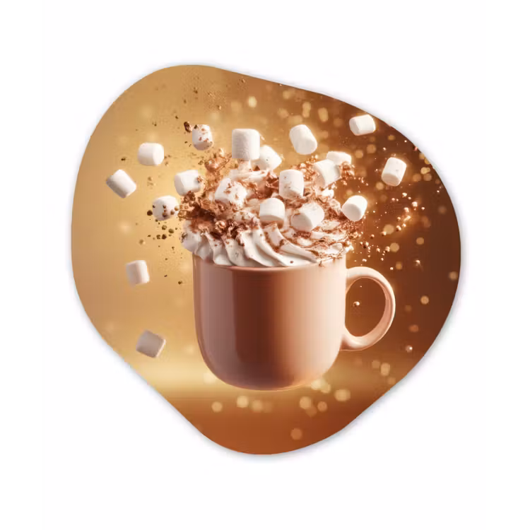 Chocomelk - Drinken - Warm - Bruin Wandcirkel Organisch Plexiglas middel -3d