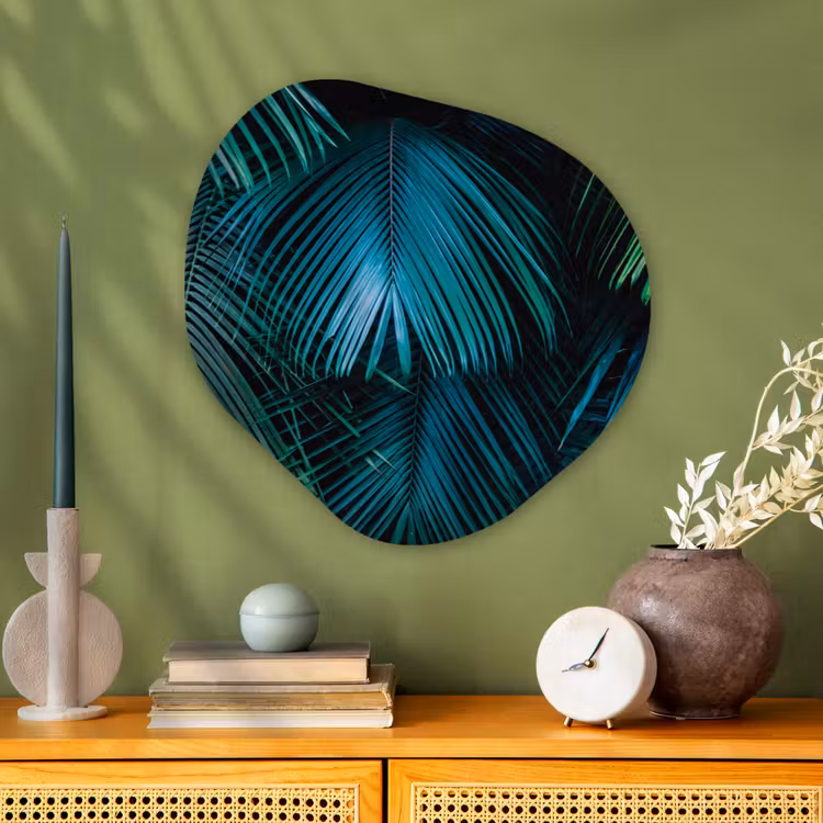 Inductie beschermer - Inductie afdekplaat - Tropical - Jungle - Bladeren - Groen Wandcirkel Organisch Plexiglas middel -sfeer2