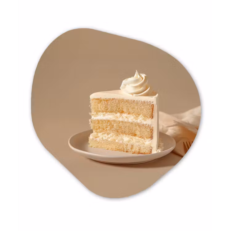 Vanilletaart - Cake - Romig Wandcirkel Organisch Plexiglas middel -3d