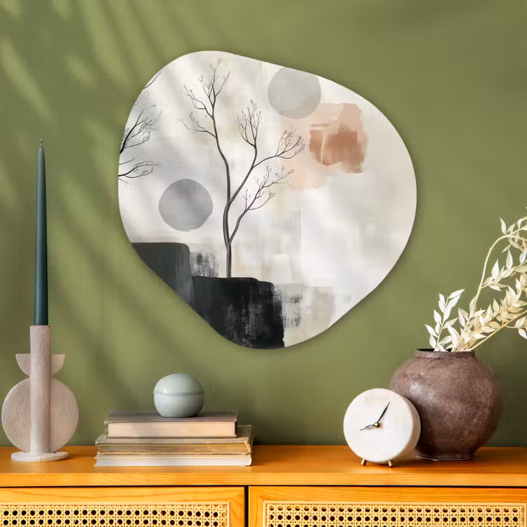 Wabi sabi - Beige - Plant Wandcirkel Organisch Plexiglas middel -sfeer2