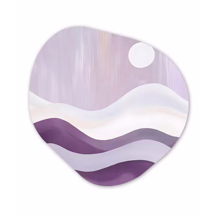 Golven - Heuvels - Abstract - Paars Wandcirkel Organisch Plexiglas middel -3d