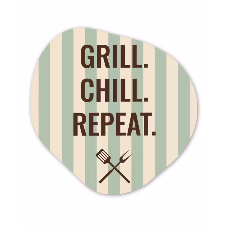 Quote - Strepen - Grill Wandcirkel Organisch Plexiglas middel -3d