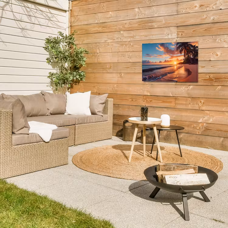 Avondgloren aan Zee Tuinposter op houten frame 2 cm dik klein -sfeer2