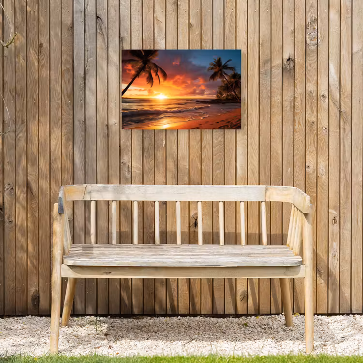 Avondrood aan Zee Tuinposter op houten frame 2 cm dik klein -sfeer4