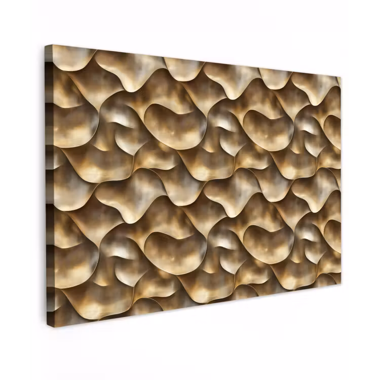 Abstract - Antiek - Goud Tuinposter op houten frame 2 cm dik klein 845 -3d