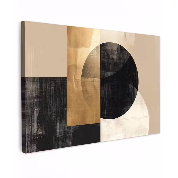 Abstract - Goud - Zwart - Kunst Tuinposter op houten frame 2 cm dik klein -3d