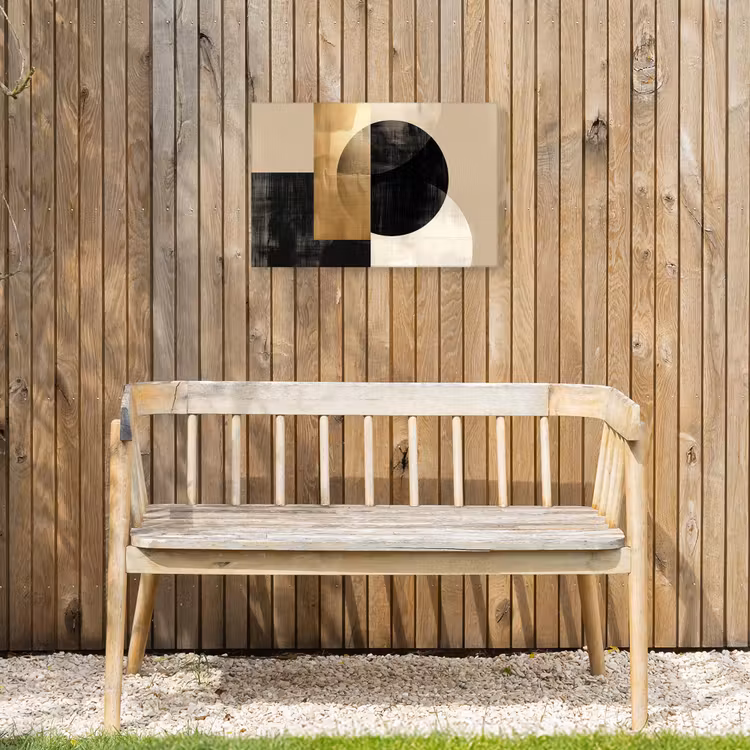 Abstract - Goud - Zwart - Kunst Tuinposter op houten frame 2 cm dik klein -sfeer4