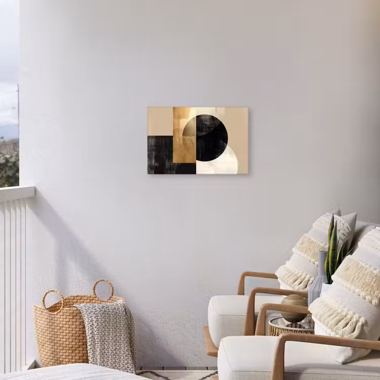 Abstract - Goud - Zwart - Kunst Tuinposter op houten frame 2 cm dik klein -sfeer1