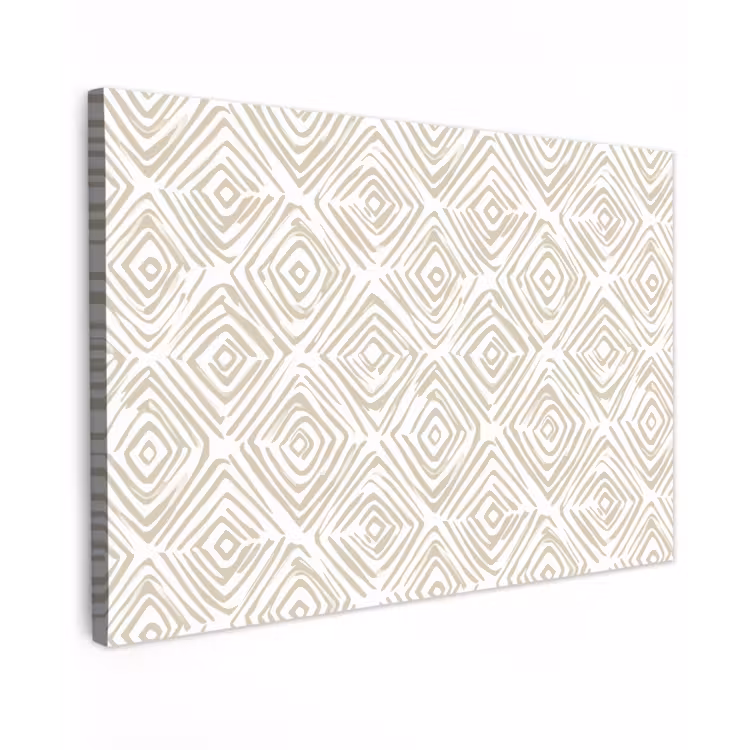 Abstract - Ruit - Beige Tuinposter op houten frame 2 cm dik klein 845 -3d