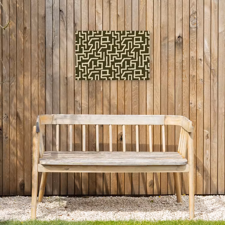Abstract - Lijnen - Groen Tuinposter op houten frame 2 cm dik klein 845 -sfeer4