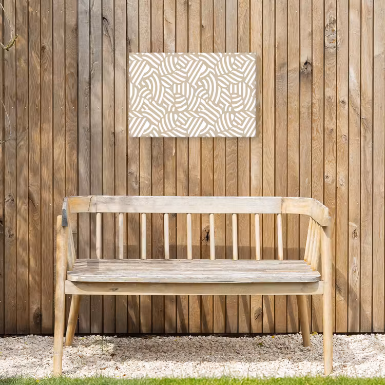 Abstract - Modern - Beige Tuinposter op houten frame 2 cm dik klein 845 -sfeer4