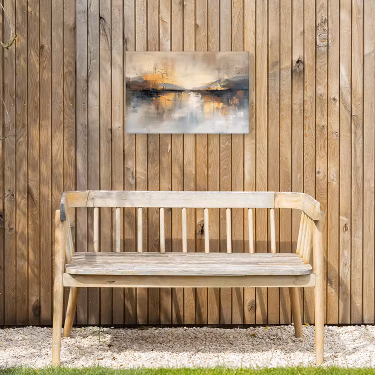 Abstract - Modern - Beige - Aesthetic - Goud Tuinposter op houten frame 2 cm dik klein -sfeer4