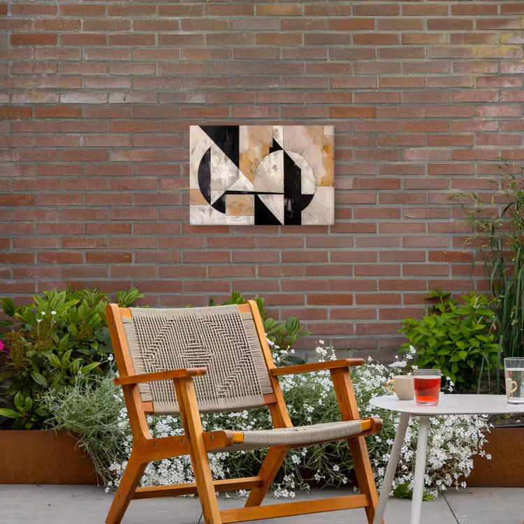 Abstract - Modern - Geometrisch - Pastel Tuinposter op houten frame 2 cm dik klein -sfeer3
