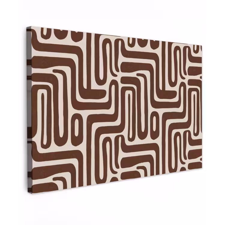 Abstract - Patroon - Bruin Tuinposter op houten frame 2 cm dik klein 845 -3d