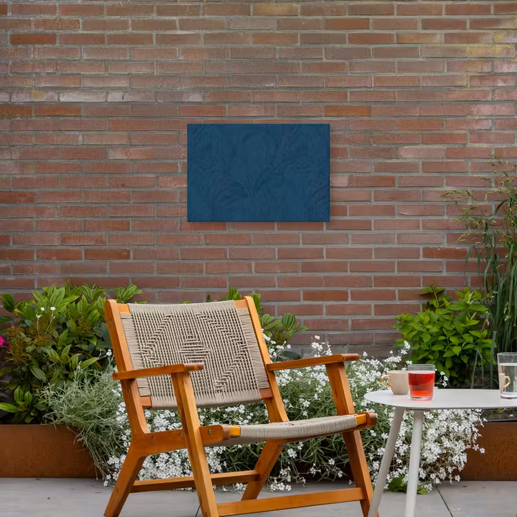 Abstract - Patroon - Donkerblauw - Elegant Tuinposter op houten frame 2 cm dik klein 845 -sfeer3