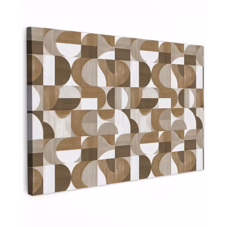 Abstract - Retro - Bruin Tuinposter op houten frame 2 cm dik klein 845 -3d