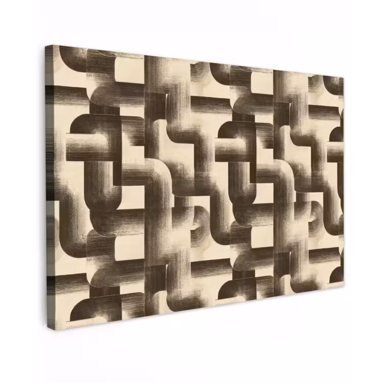 Abstract - Retro - Zwart Tuinposter op houten frame 2 cm dik klein 845 -3d