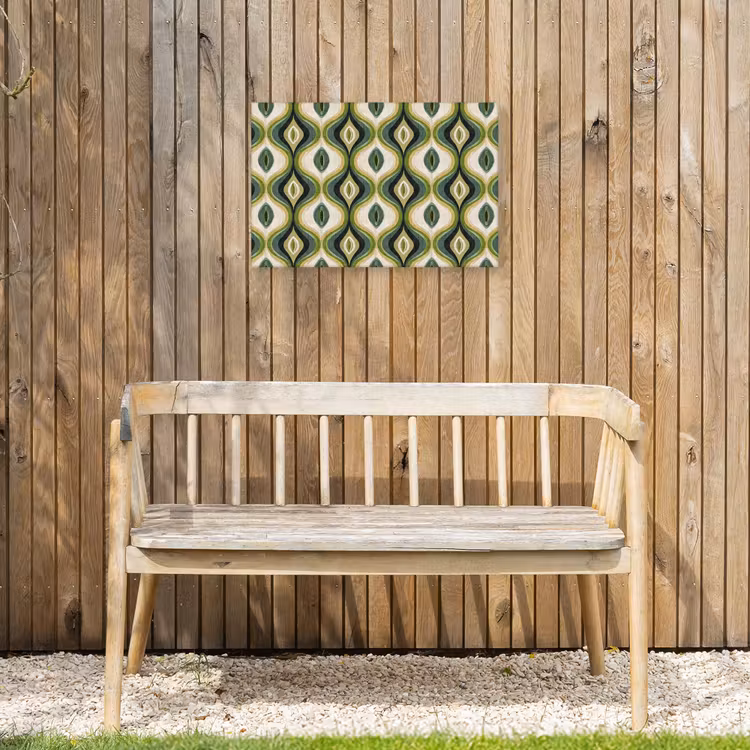Abstract - Ritmisch - Groen Tuinposter op houten frame 2 cm dik klein 845 -sfeer4