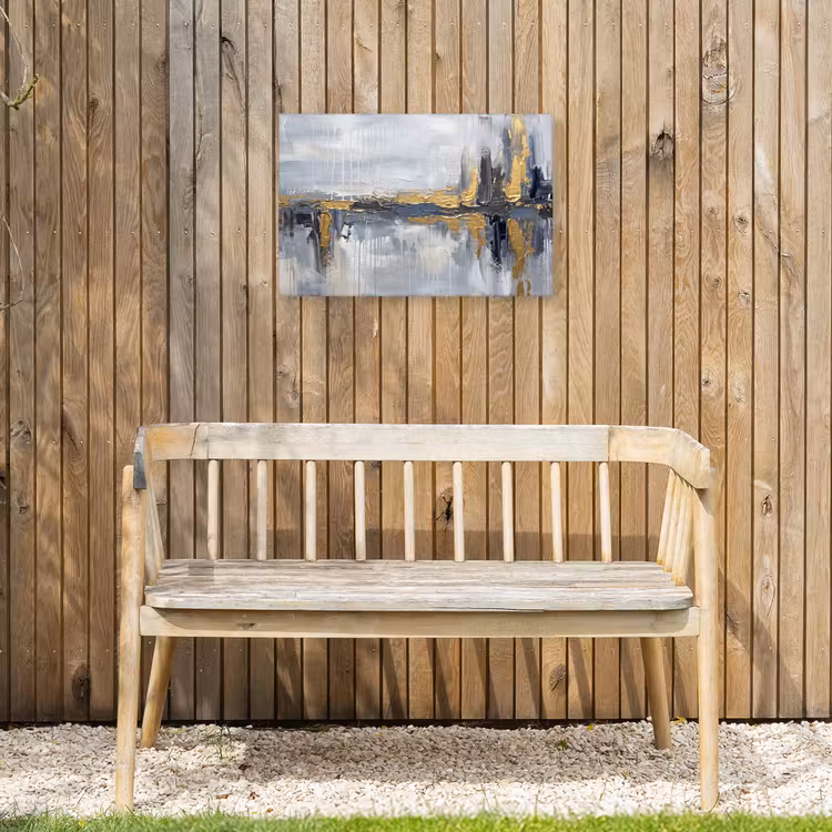 Abstract - Structuur - Goud - Grijs - Modern Tuinposter op houten frame 2 cm dik klein -sfeer4
