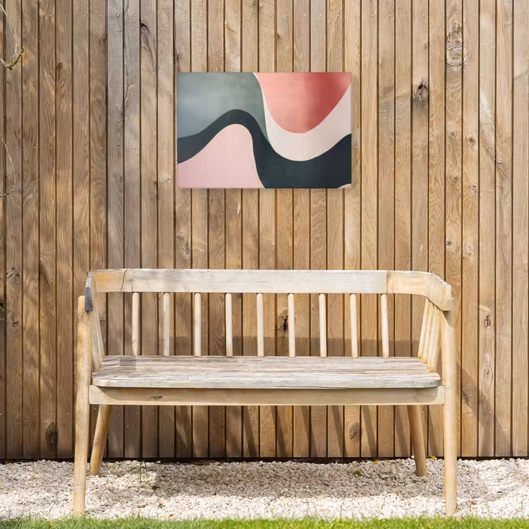 Abstract - Golven - Sierlijk - Roze Tuinposter op houten frame 2 cm dik klein -sfeer4