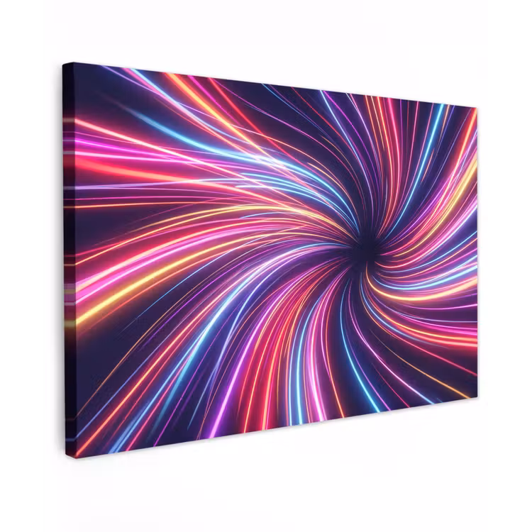 Abstract - Swirl - Futuristic - Neon Tuinposter op houten frame 2 cm dik klein -3d