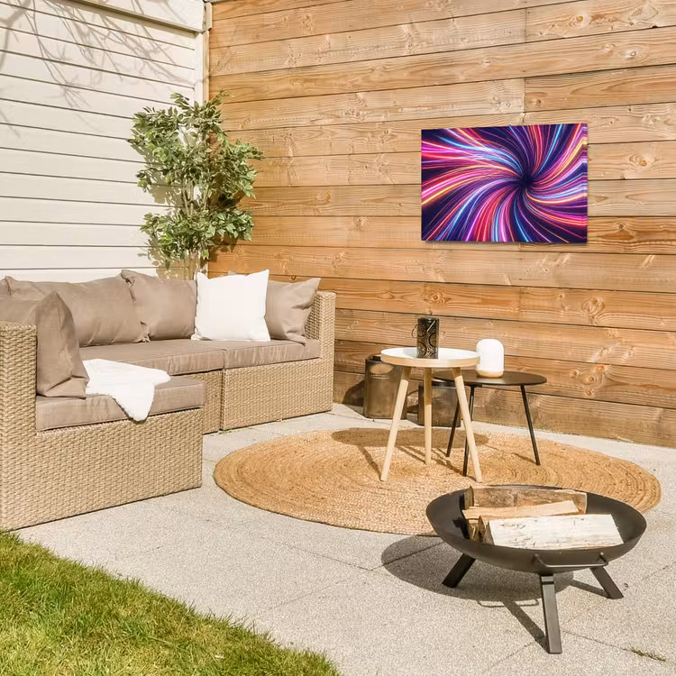 Abstract - Swirl - Futuristic - Neon Tuinposter op houten frame 2 cm dik klein -sfeer2