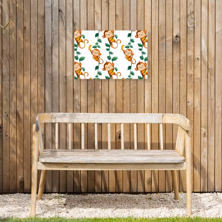 Apen - Lianen - Kleurrijk Tuinposter op houten frame 2 cm dik klein 845 -sfeer4