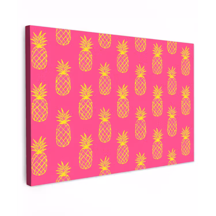 Ananas - Trendy - Roze Tuinposter op houten frame 2 cm dik klein 845 -3d