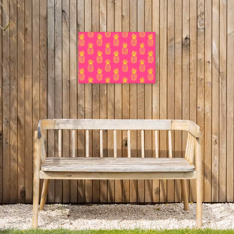 Ananas - Trendy - Roze Tuinposter op houten frame 2 cm dik klein 845 -sfeer4