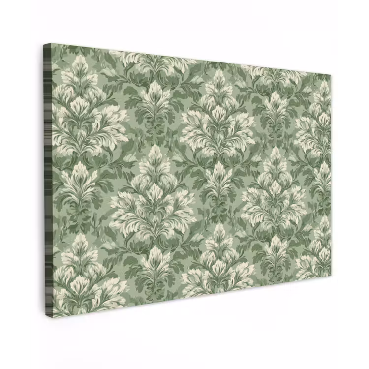 Sierlijk - Lichtgroen - Planten - Patroon - Getailleerd Tuinposter op houten frame 2 cm dik klein 845 -3d