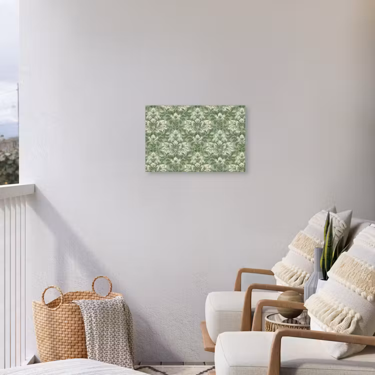 Sierlijk - Lichtgroen - Planten - Patroon - Getailleerd Tuinposter op houten frame 2 cm dik klein 845 -sfeer1