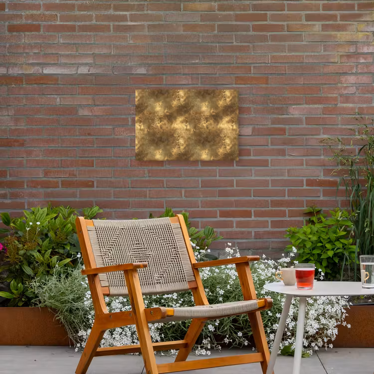 Antiek - Metaallook - Goud Tuinposter op houten frame 2 cm dik klein 845 -sfeer3