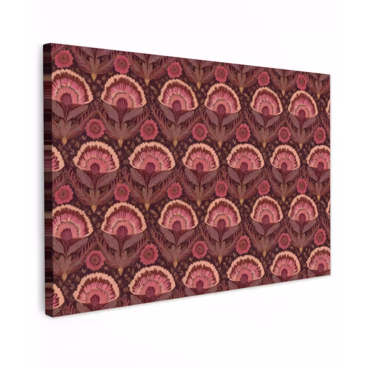 Antiek - Bloemen - Kleurrijk Tuinposter op houten frame 2 cm dik klein 845 -3d